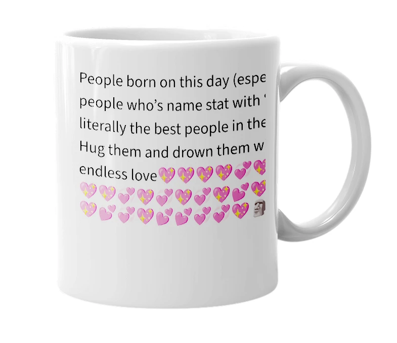 White mug with the definition of 'December 2nd'