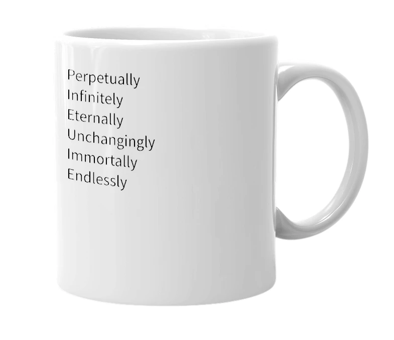 White mug with the definition of 'pieuie'