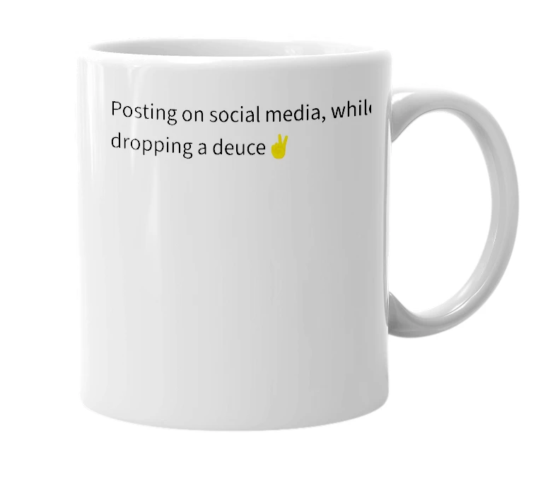 White mug with the definition of 'DeuceNposting'