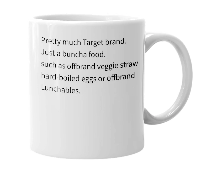 White mug with the definition of 'Good & Gather'