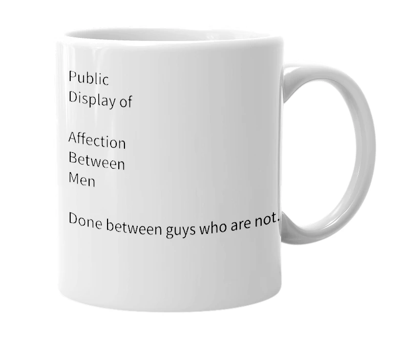 White mug with the definition of 'PDABM'