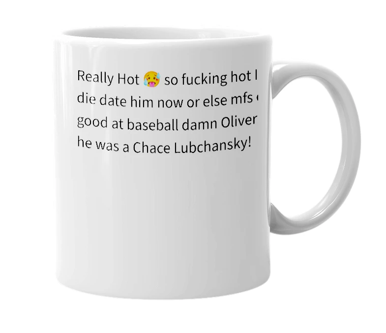 White mug with the definition of 'Chace Lubchansky'