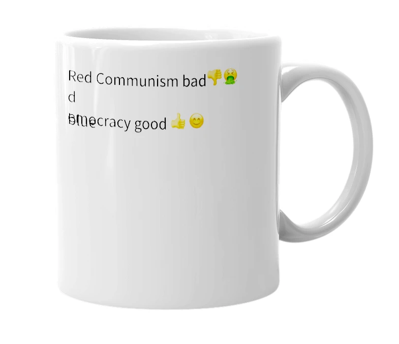 White mug with the definition of 'Anti-Communist'