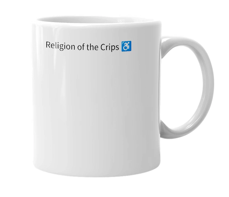White mug with the definition of 'Cripism'