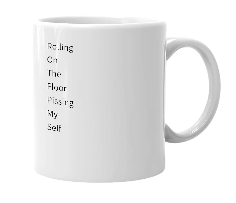White mug with the definition of 'rotfpms'