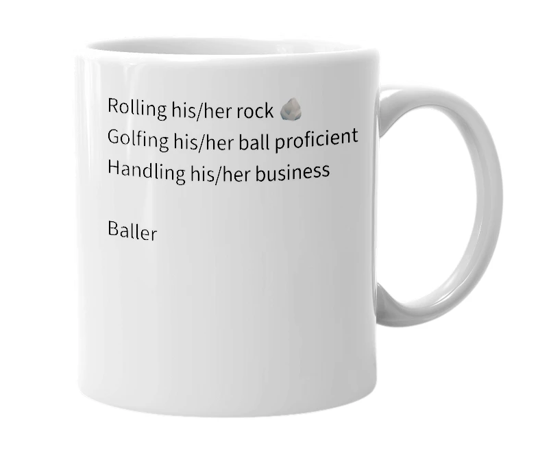 White mug with the definition of 'good golfer'