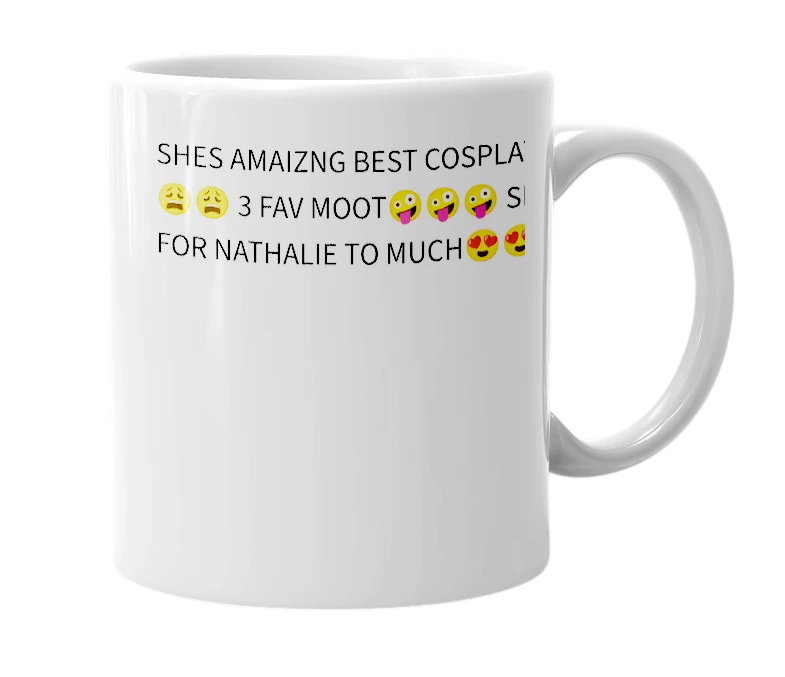 White mug with the definition of 'nathaliesancoeurswife'