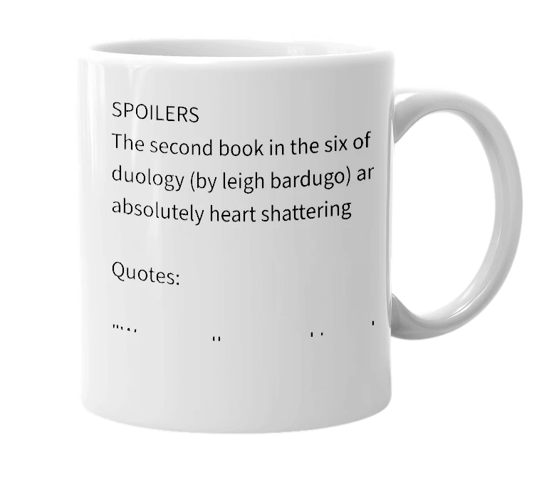 White mug with the definition of 'Crooked Kingdom'