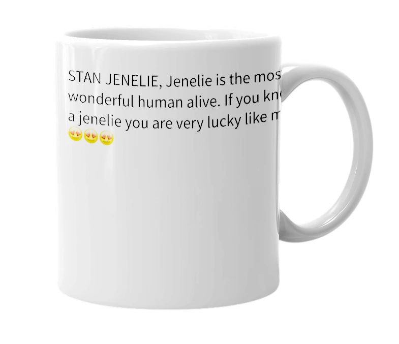 White mug with the definition of 'Jenelie'