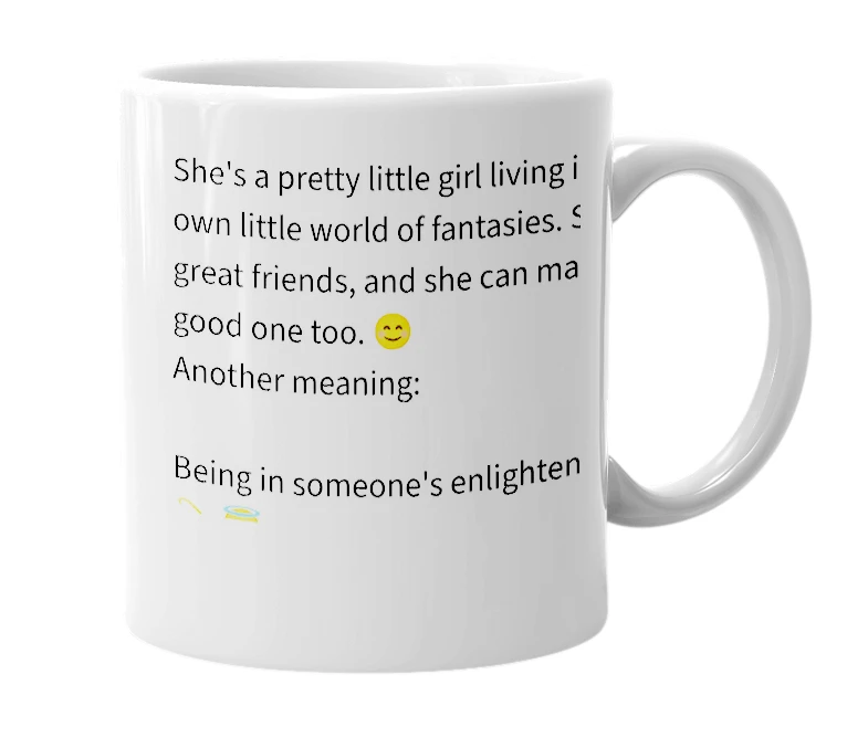 White mug with the definition of 'Nishra'