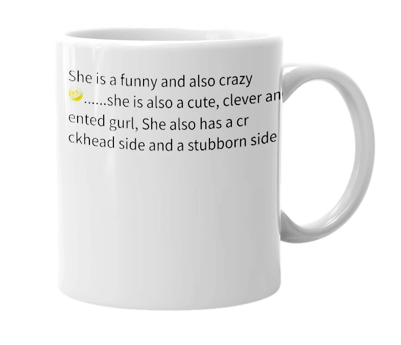 White mug with the definition of 'Yaya'