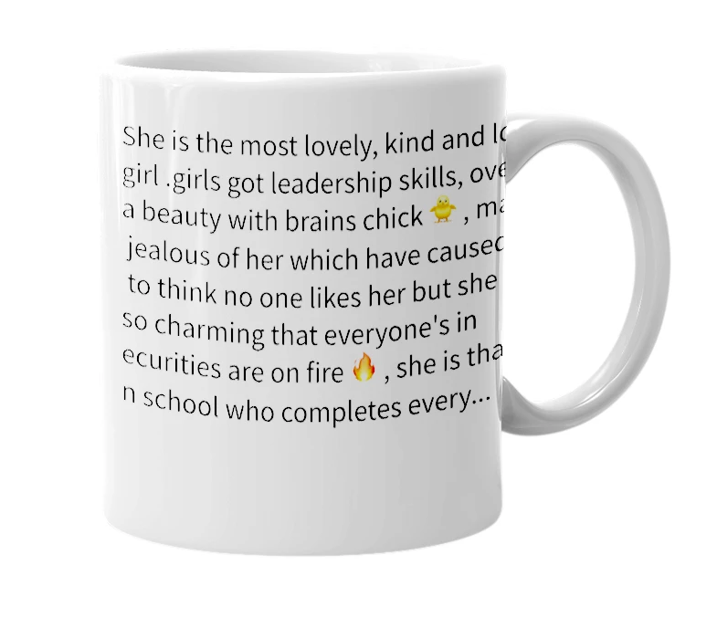White mug with the definition of 'Girishma'