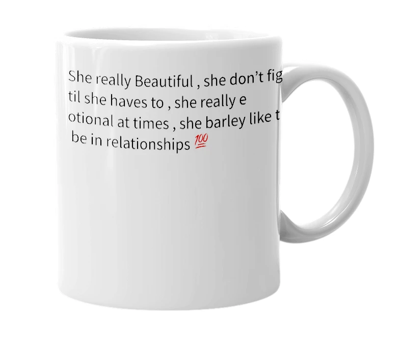 White mug with the definition of 'Rendie'