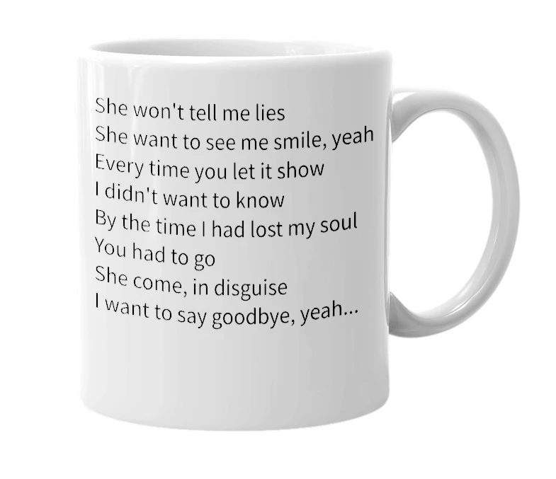 White mug with the definition of 'My Song'