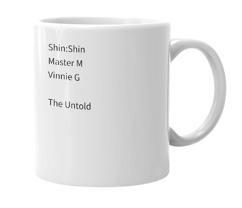 White mug with the definition of 'The Untold Prophecy'