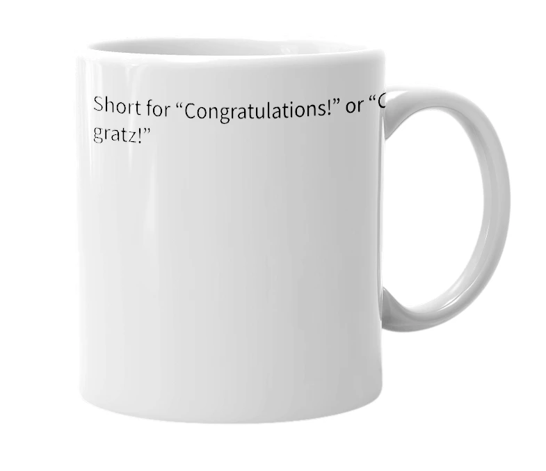 White mug with the definition of 'Cgtz'