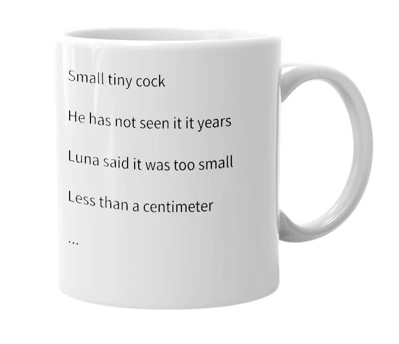 White mug with the definition of 'judes penis'