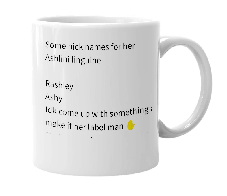 White mug with the definition of 'ashley'