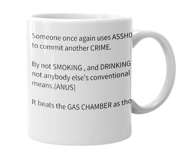 White mug with the definition of 'TROMMONITE OCCURRENCE'