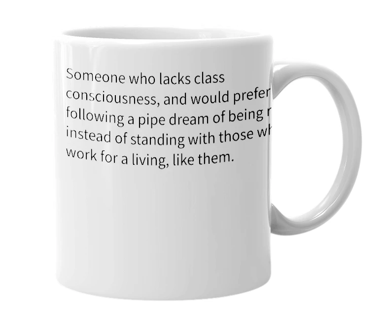 White mug with the definition of 'Capie'