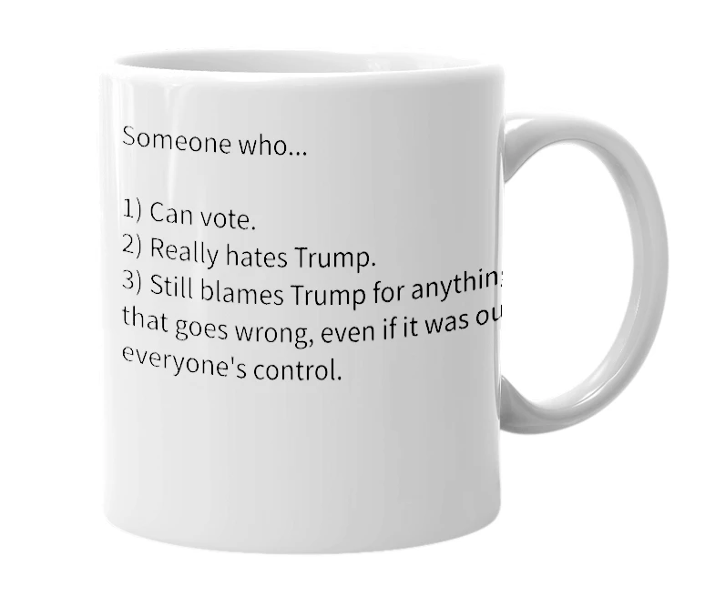 White mug with the definition of 'Biden Supporter'