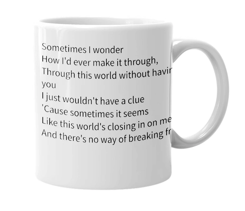 White mug with the definition of 'When I See You Smile'