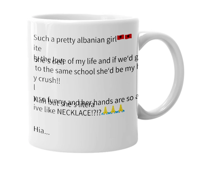 White mug with the definition of 'hianna'