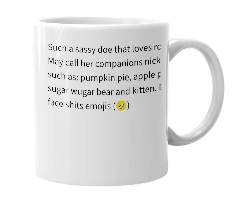 White mug with the definition of 'Phynix eve'