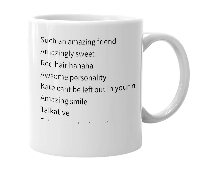 White mug with the definition of 'Sara Kate'