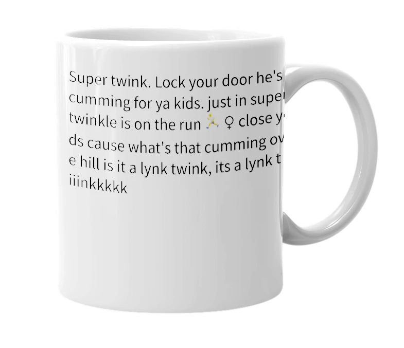 White mug with the definition of 'Lynk twink'