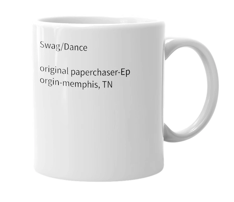 White mug with the definition of 'Paperchase'