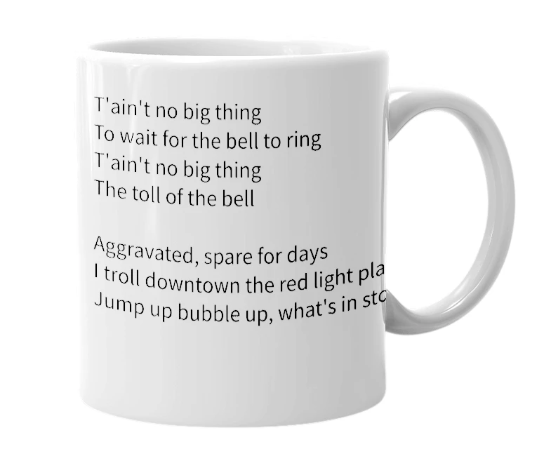 White mug with the definition of 'Love is the Drug'