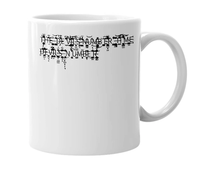 White mug with the definition of '443556'