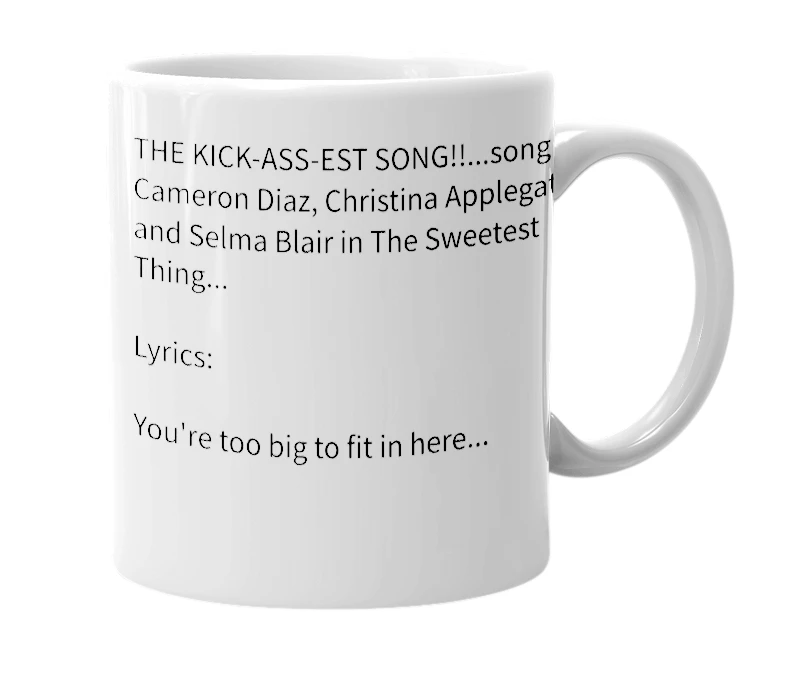 White mug with the definition of 'the penis song'