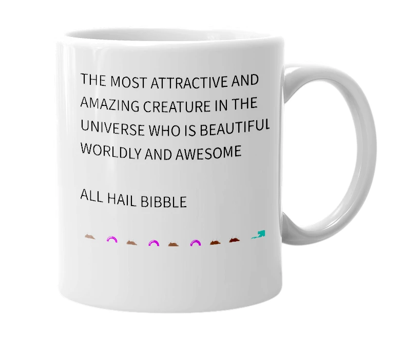 White mug with the definition of 'Bibble'