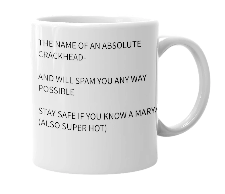 White mug with the definition of 'MaryAnn'