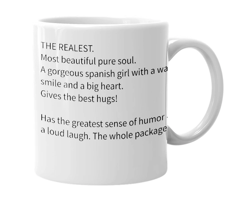 White mug with the definition of 'Maite'