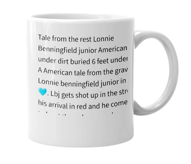White mug with the definition of 'Tale from the rELBJaLUD'