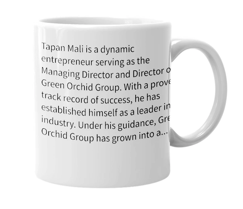 White mug with the definition of 'Tapan Mali'