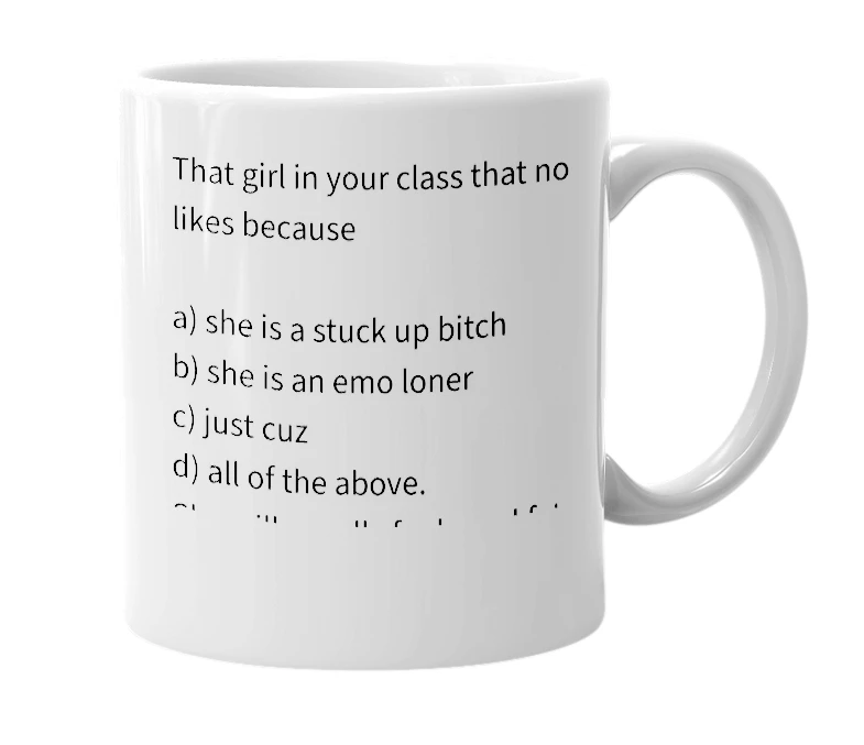 White mug with the definition of 'Lia'