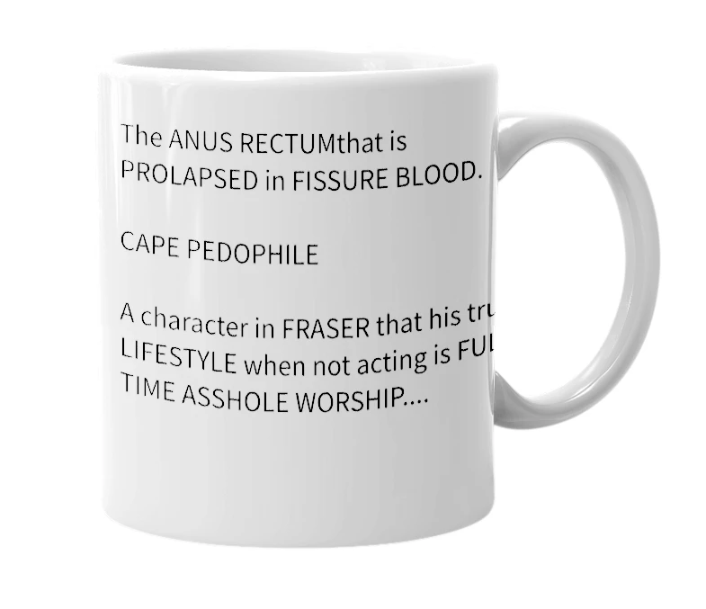 White mug with the definition of 'SENTINEL TAG'
