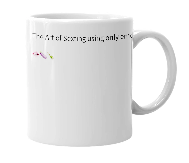 White mug with the definition of 'emojisext'