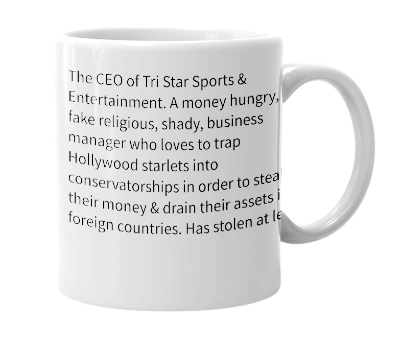 White mug with the definition of 'Lou M. Taylor'