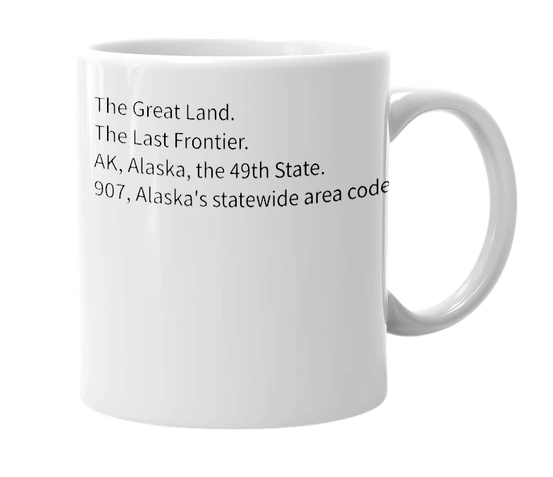 White mug with the definition of 'Ak907'