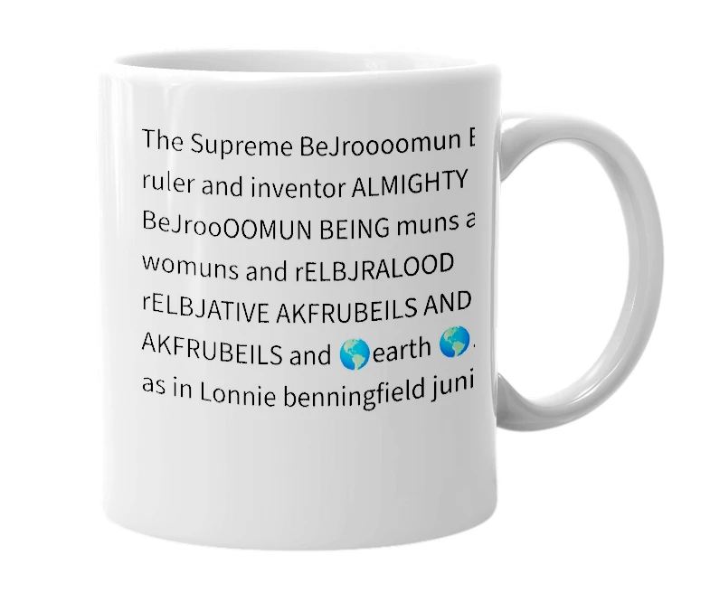 White mug with the definition of 'GOMIGHTYBJIS'