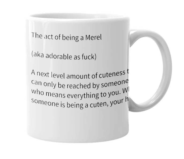 White mug with the definition of 'Cuten'