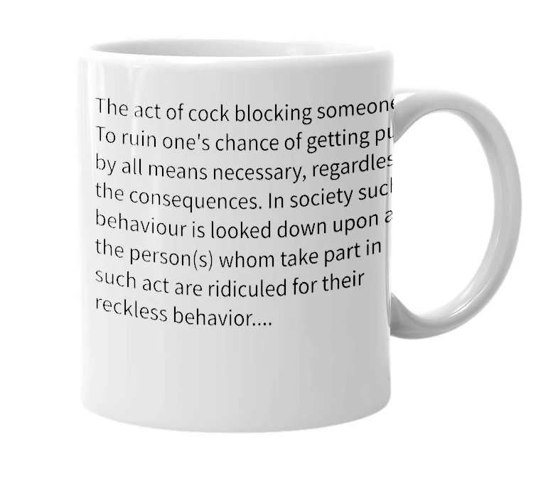 White mug with the definition of 'Khourousing'