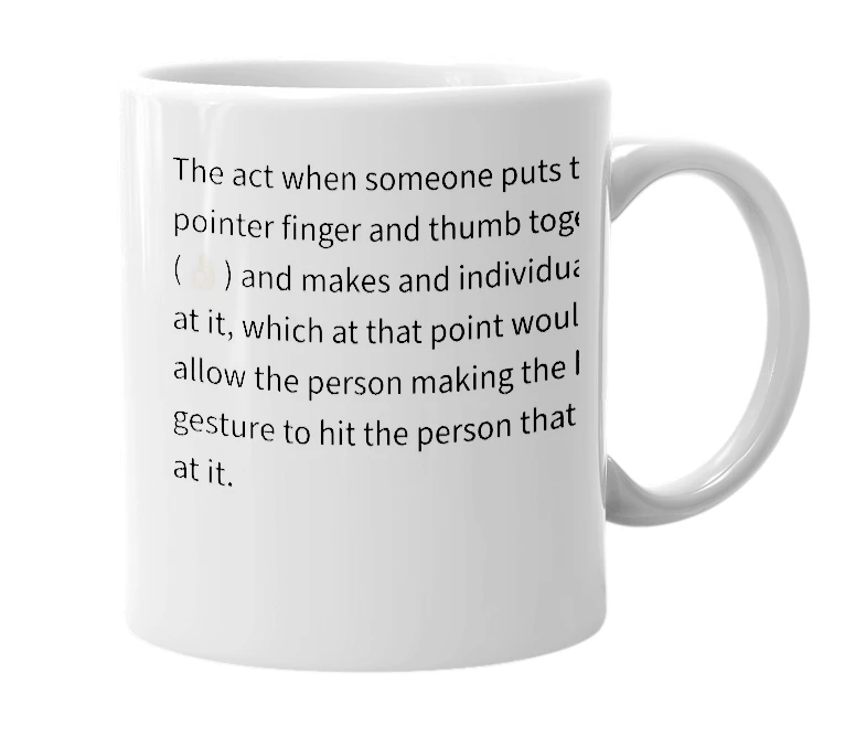 White mug with the definition of 'gitching'