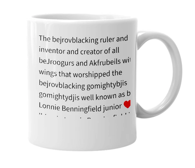 White mug with the definition of 'Gomightybjis gomightydjis'