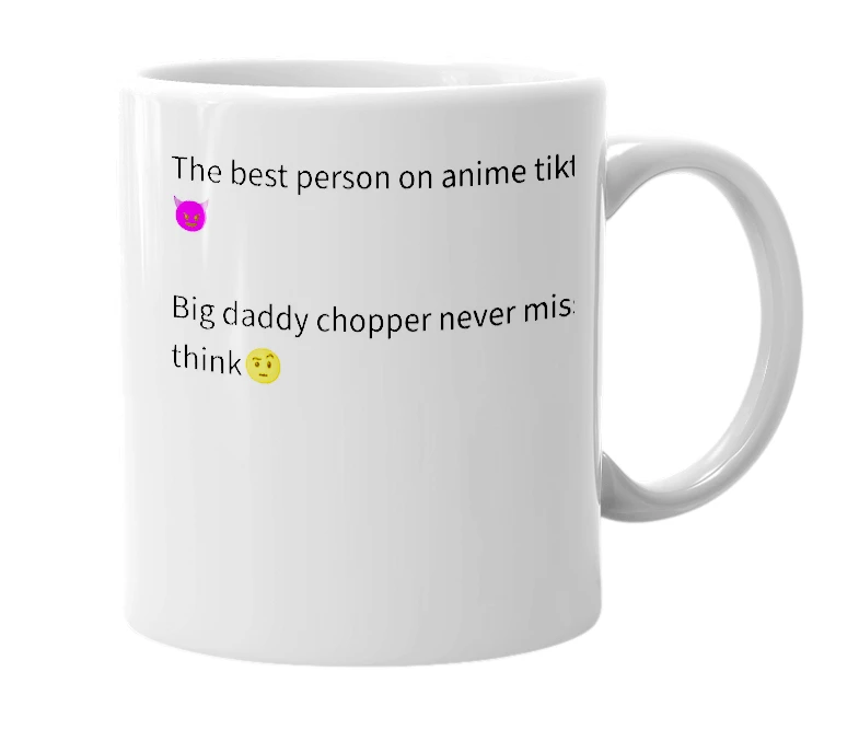 White mug with the definition of 'Choppersoloz'